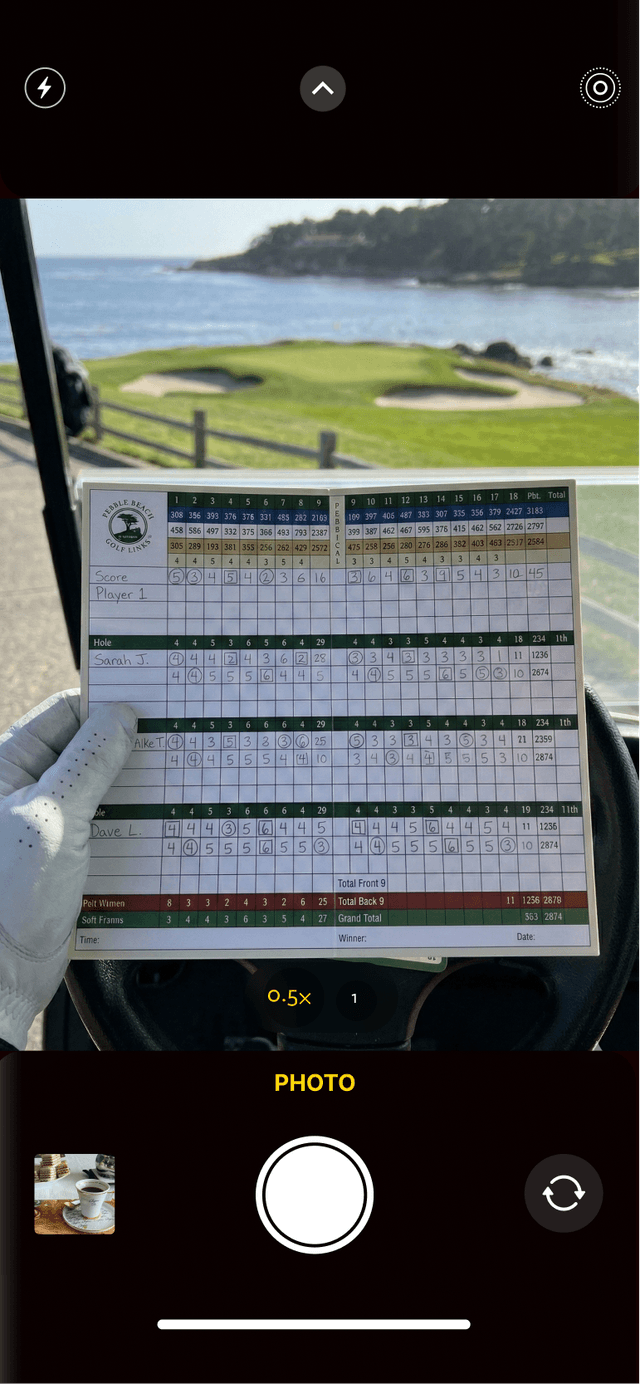 Photograph the scorecard