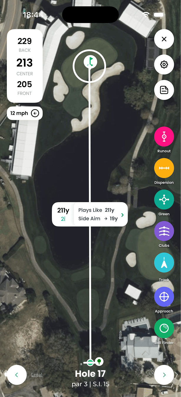 Smart Aim active on GPS map